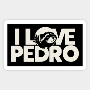 Pedro Raccoon - I LOVE PEDRO | MEME | Black Sticker